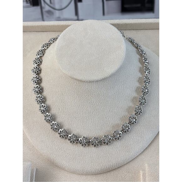 Nina Ricci Jewelry - Nina Ricci Silver Floral Link Necklace
